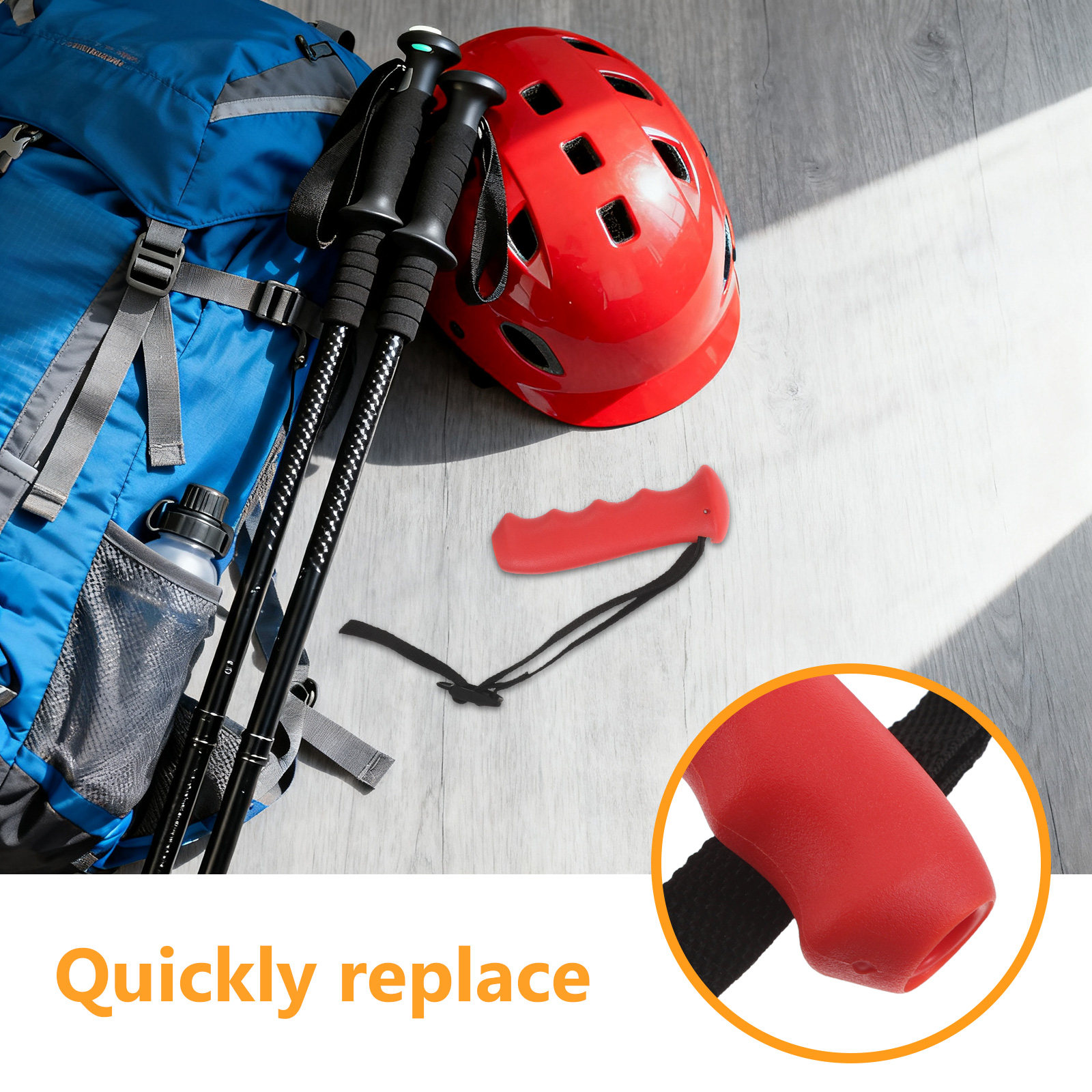 مقبض عصا المشي الأحمر البديل ا - مراجعة Outdoor Sport Climbing Gear وسعره